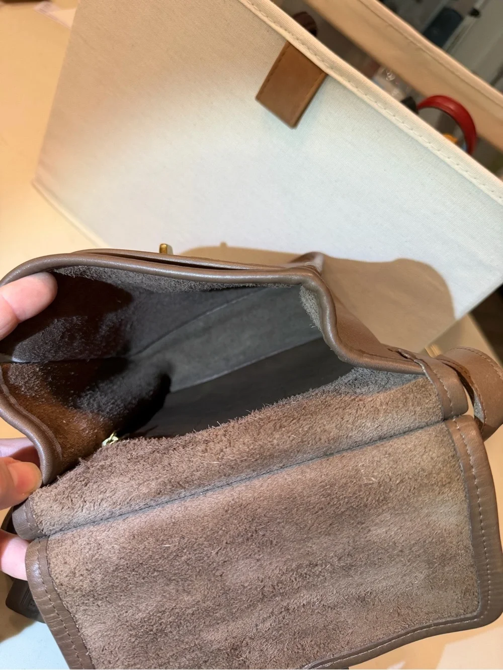 Coach Brown Leather Crossbody Bag - Turnlock Closure